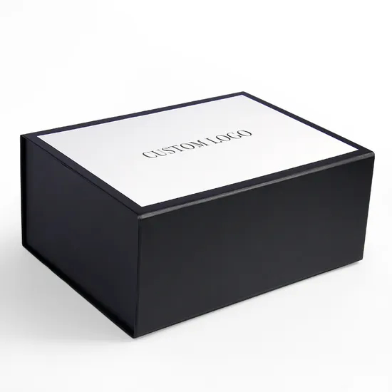 Custom Luxury Magnet Paper Boxes Foldable Floding Black Magnetic Cardboard Gift Packaging Box with Magnetic Lid