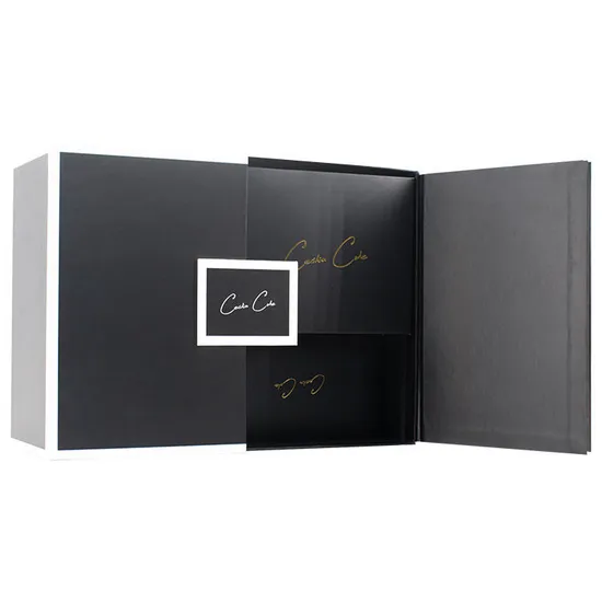 Luxury Black Satin Lined Hair Packaging Boxes Custom Logo Bundle Wig Hair Extension Magnetic Packaging Box Package Box for Hair