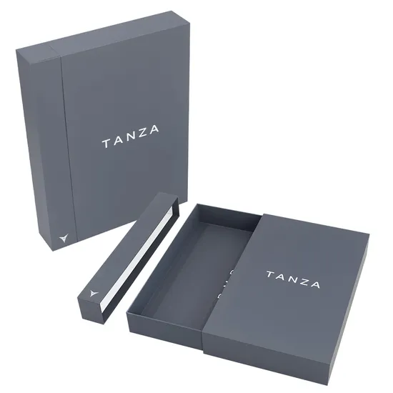 New Design Custom Logo Fashion Bracelet Necklace Ring Packaging Boxes 3D PE Film Two Colors Display Gift Jewelry Box