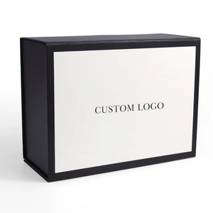 Exquisite High-End Black Color Custom Folding Magnetic Cardboard Paper Boxes with Special Texture for Gift Cosmetic Packaging