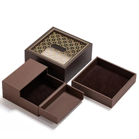 Wholesale Custom Logo Rigid Sliding out Drawer Jewelry Gift Box for Jewelry Storage Package Paper Box
